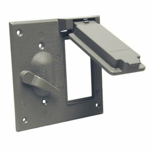 Hubbell Canada Hubbell Toggle Switch Cover, 0.797 in L, 2.813 in W, Aluminum, Gray, Powder-Coated 5167-0